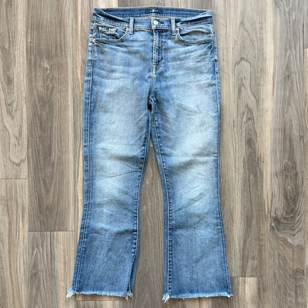 7 For All Mankind Cropped Flare Jeans Size 29
